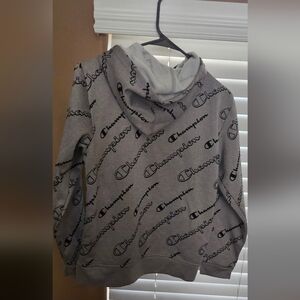 Champion All-Over Print Gray Hoodie